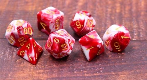 Cherry Cream LegendDice Marble Dice Set
